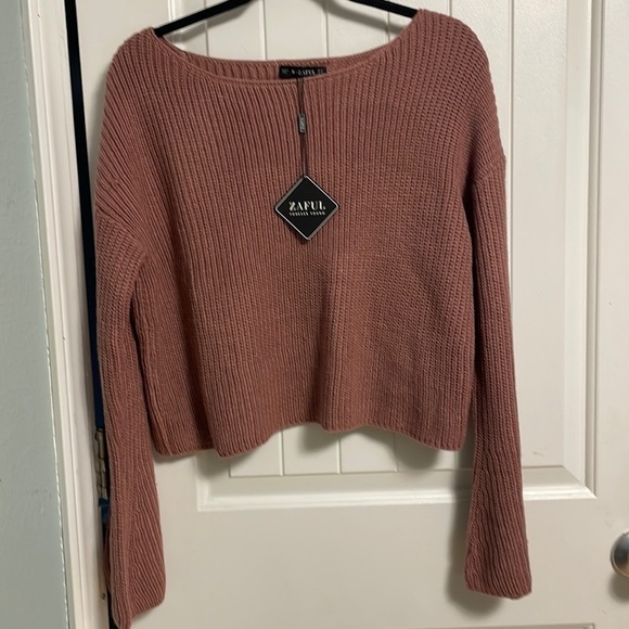 NWT ZAFUL Forever Young Crop Sweater Size 4 - Picture 1 of 5